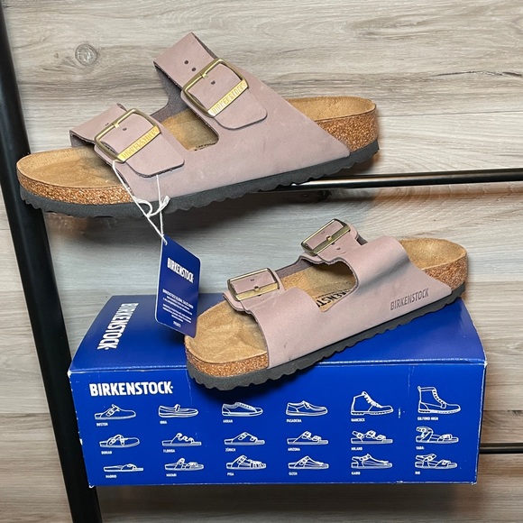 Birkenstock Shoes - NIB- Women's Arizona Nubuck Birkenstock Sandals, Faded Purple, Narrow Fit